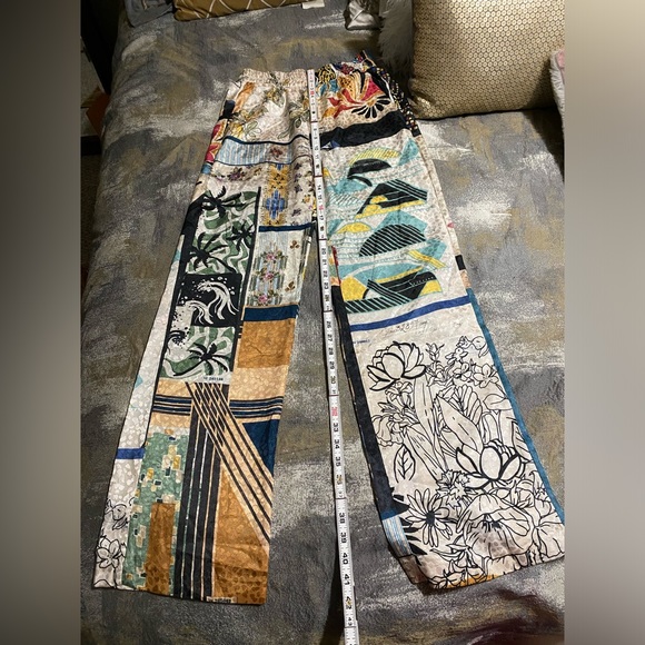 Zara Limited Edition Multi-print / Patchwork Satin Pants With Matching Kimono XS - Picture 3 of 7